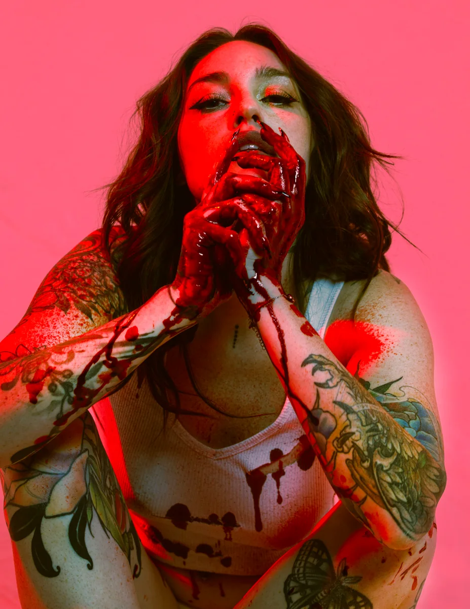 Blood Shoot, portrait 06 — photography by Cameron Cloud